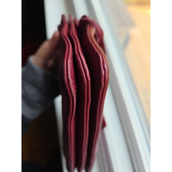 Leather Crossbody Wallet Purse Wristlet Burgundy Convertible Bag Removable Strap - Picture 15 of 16